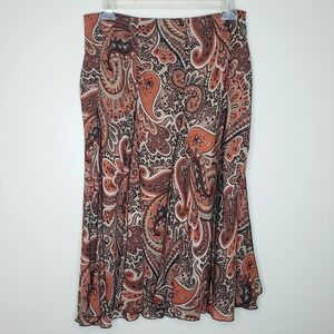 Transitions‎ Y2K Style Paisley Handkerchief Skirt Sz 14 Autumn Boho Forest Fairy